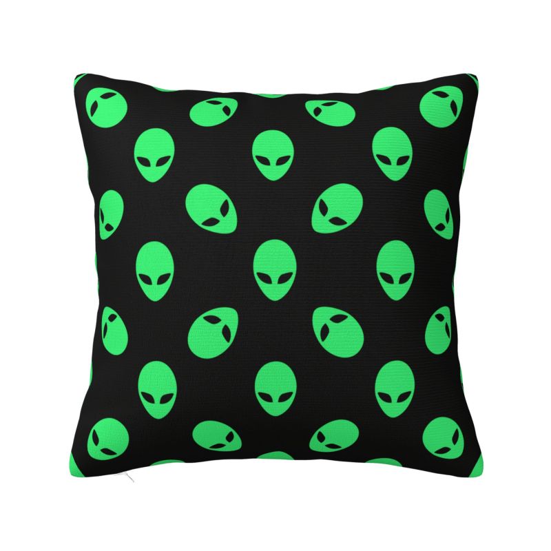 Custom Space Alien Cushion Cover 40x40cm Velvet Throw Pillow Case for Sofa Car Square Pillowcase Home Decor