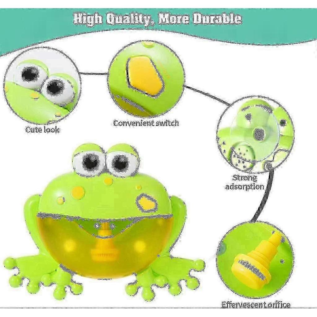 Baby Bath Bubble Toys Set, Automatic Frog Bubble Maker Kids Bath Bubble Machine With 12 Music Baby F
