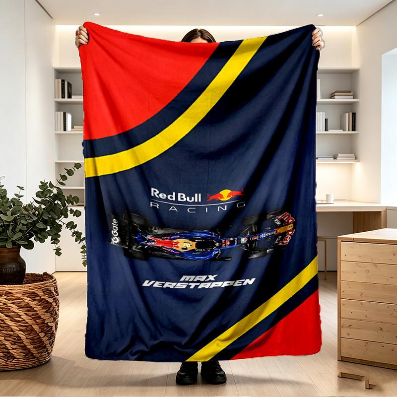 Přikrývka s potiskem Red Bull Racing - Měkká a pohodlná, do ložnice, na cesty, na pohovku, jako domácí dekorace - Dárek k narozeninám, Vánocům pro kamaráda