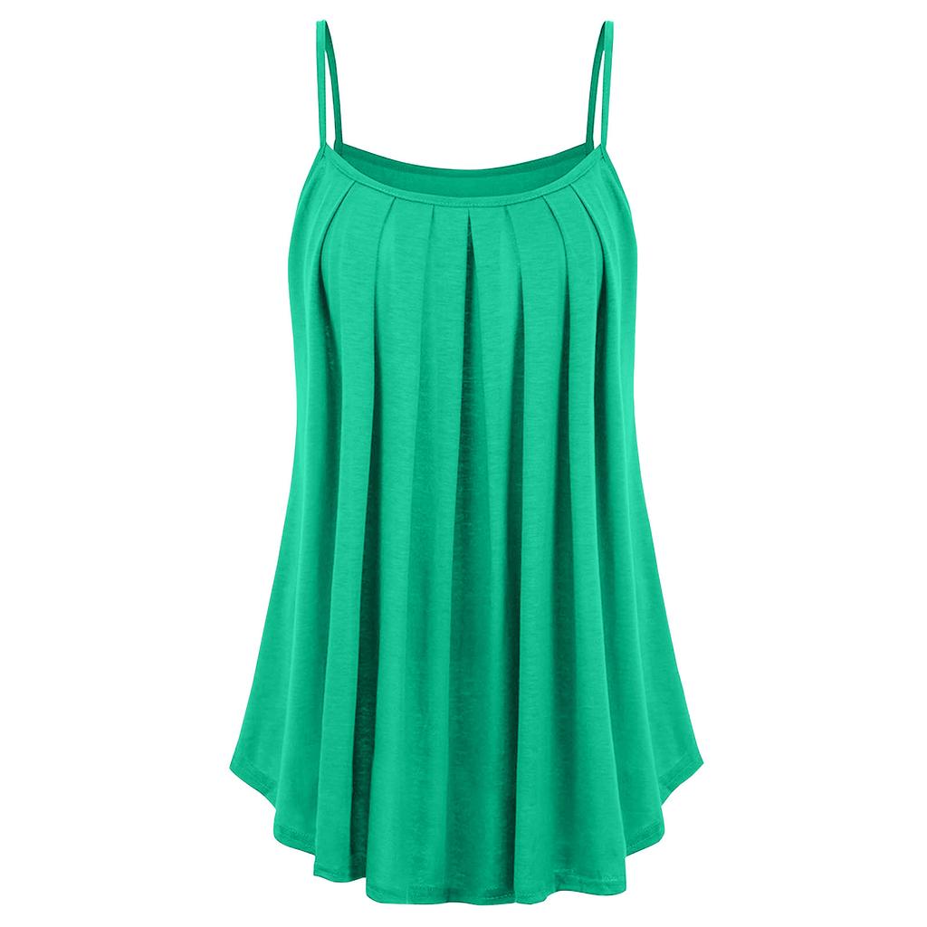 Europäisches und amerikanisches lockeres sexy Leibchen-Oberteil für Damen mit Brustfalte, großer Schaukel, lockeres Leibchen-Oberteil