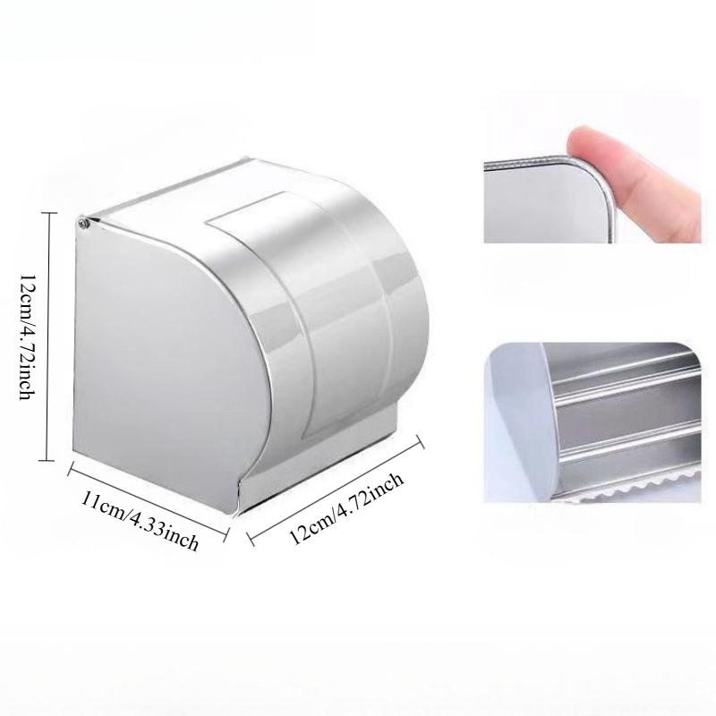Toilet Paper Holder Stainless Steel Tissue Holder Toilet Waterproof Tissue Box Toilet Roll Paper Dispenser Toilet Accessories