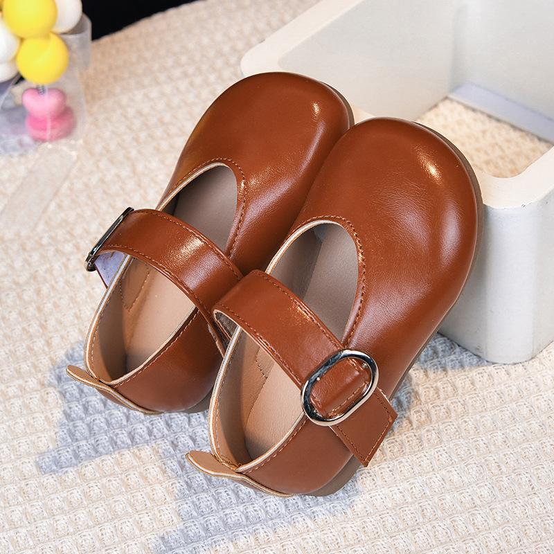 

Anti-slip Shoes - New Style Girls Soft-soled Retro Single Shoes 21 коричневый