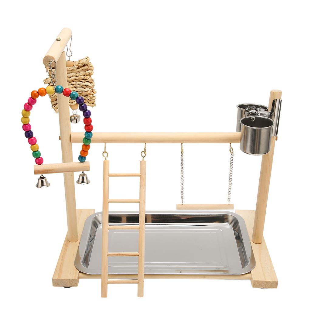 Bird Playground Safe Bite Proof Relieve Boredom Wood Parrot Playstand Stand for Birds Parrots
