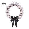 Scary Halloween Door Decor Skeleton Hand Wreath for Front Door, Gothic Spooky Hanging Garland Decoration with Black Bow And Skulls Wall Holiday Party