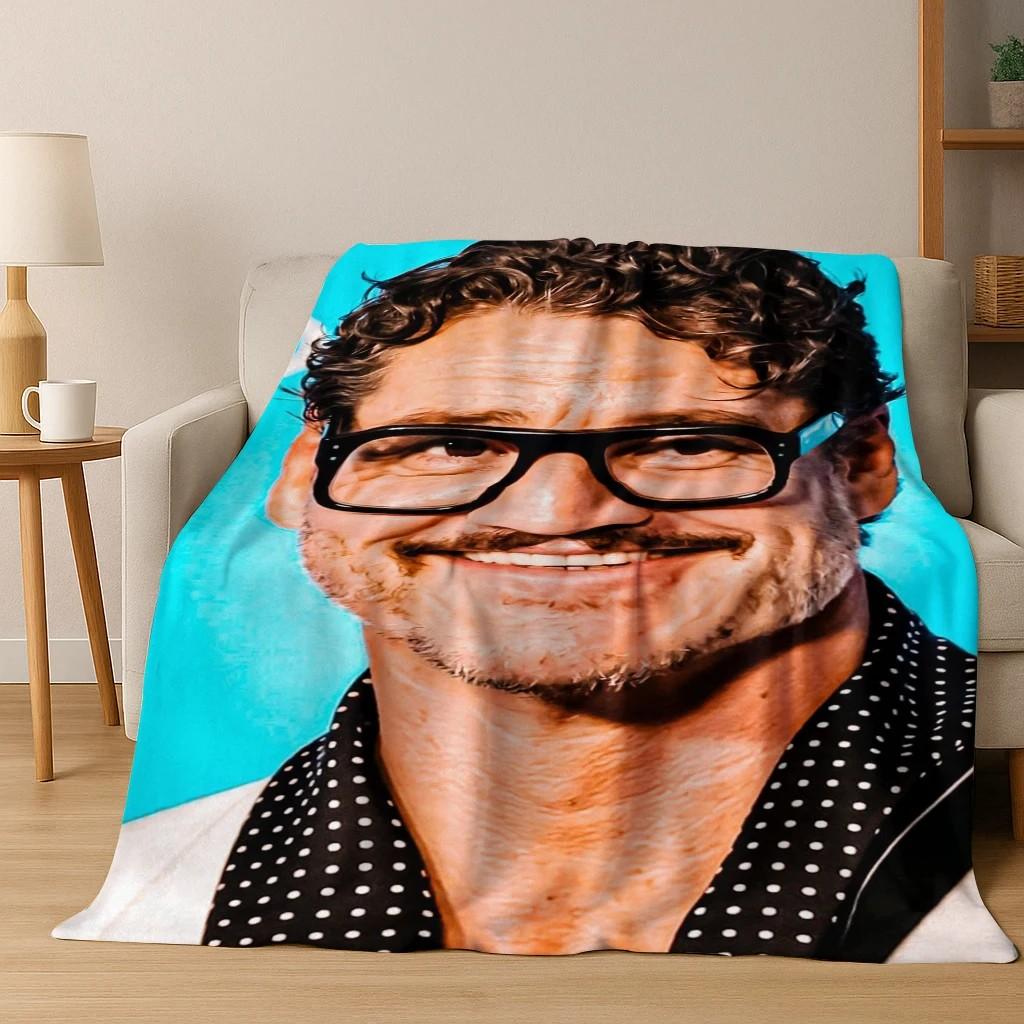 Fashion New Pedro Pascal Actor Star Art Flannel Blanket,Cozy Soft Throw Blanket for Home Bedroom Bed Sofa Picnic Cover Kids Gift