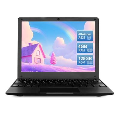 10,1palcový přenosný mini notebook Android 13 s osmijádrovým procesorem, 4 GB RAM, 128 GB pro děti, učení a zábavu