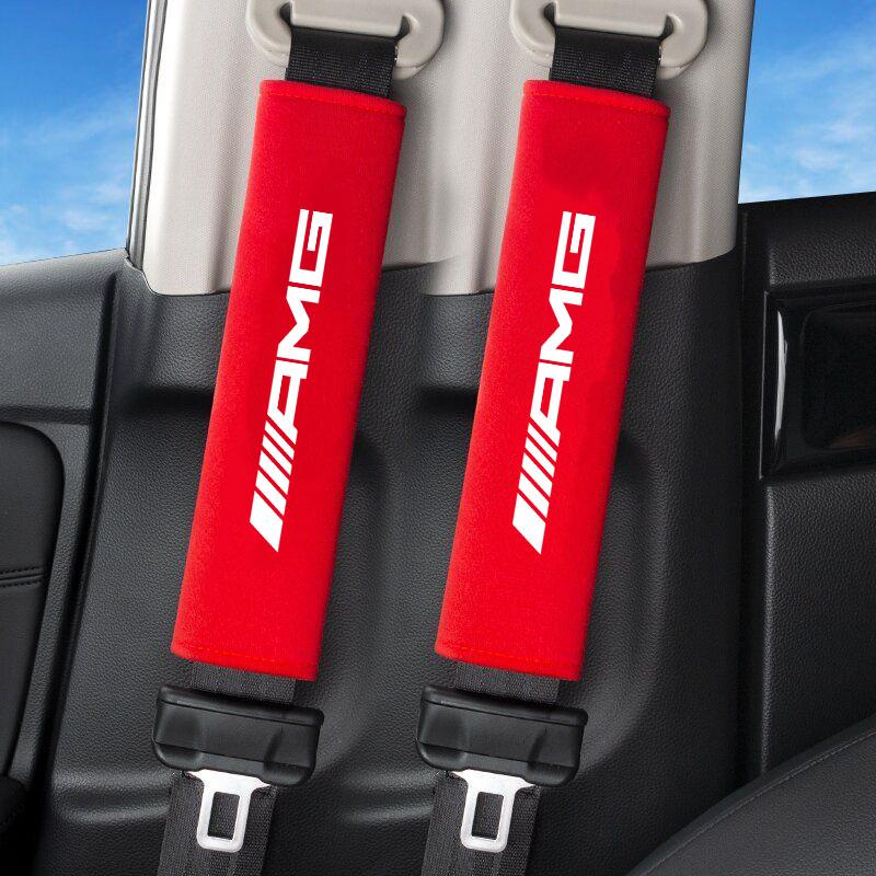 2Pcs Car Seat Belt Safety Belt Shoulder Cover For Mercedes Benz AMG W204 W205 W203 W211 W212 W213 W201 W210 W124 W126 W140