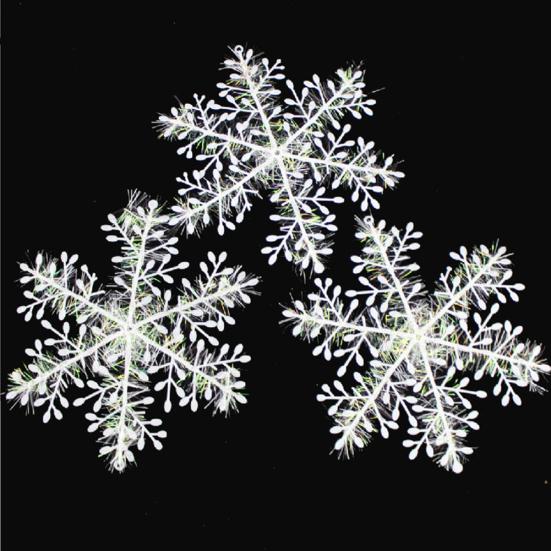 3Pcs 8/11/15/18/23cm Christmas Tree Snowflake Ornament Party Window Xmas Decor