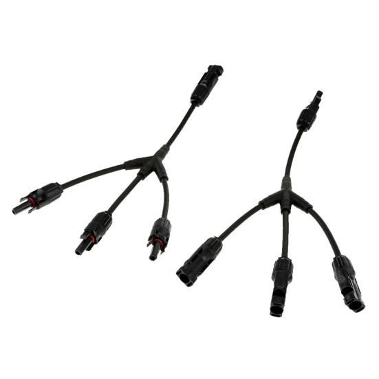 1Pair 3 Way Y Splitter Cable Plug Inline Solar PV Panel IP67 Connectors