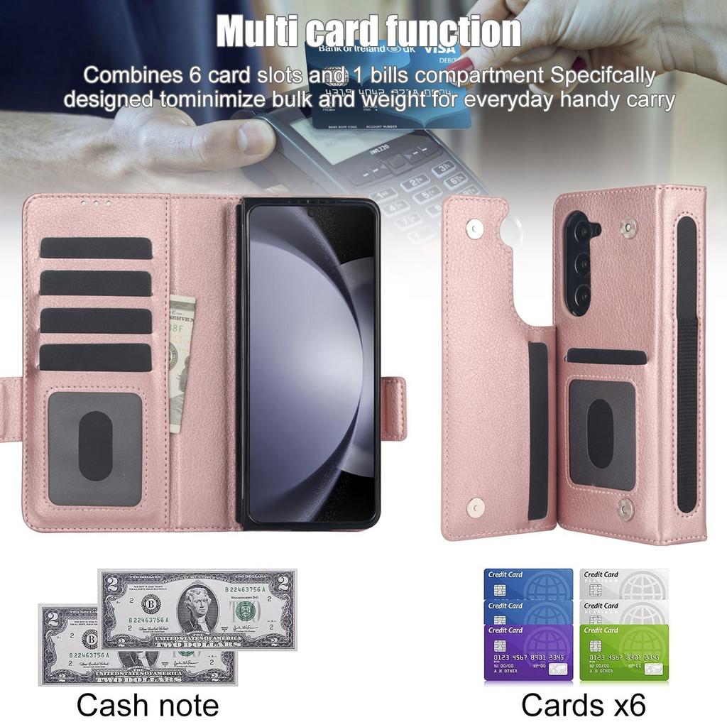 Case for Samsung Galaxy Z Fold 7 PU Leather , with Card Slots and S Pen Compartment