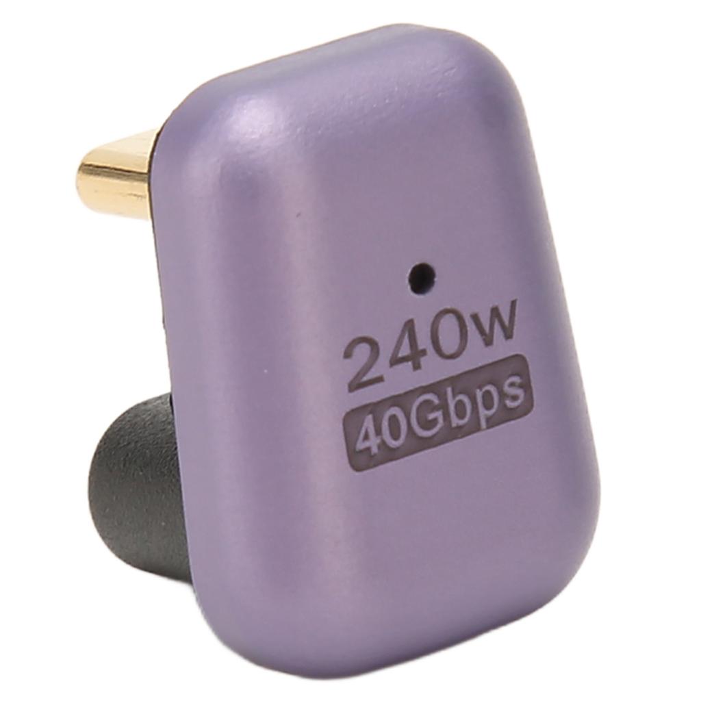 Adaptateur USB C Femelle vers Mâle 40Gbps 240W en Forme de U 8K Pris en Charge Adaptateur USB C 180 Degrés pour Téléphone