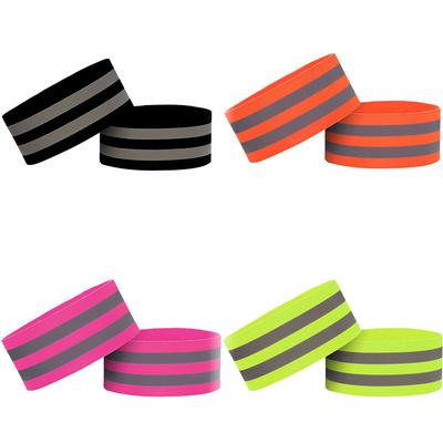 4 Pairs / 8 Pcs Elastic Reflective Bands for Night Walking, Cycling, and Running