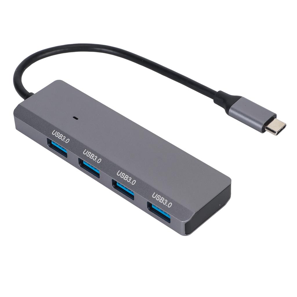USB C Hub 4 USB3.0 Port Aluminum Alloy Lightweight 5Gbps Fast Heat Dissipation USB Splitter for PC