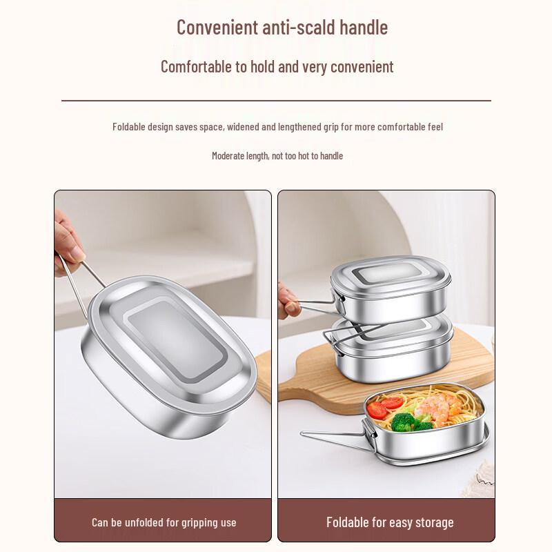 DM 304 Stainless Steel Double-Layer 1300ml Bento Lunch Box Set