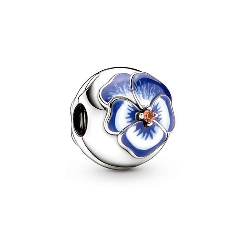 2025 Sparking Flower Clip Charm Beads Dangle Snake Fit Original Silver Bracelet Necklace Beads For Diy Jewelry Women Gift