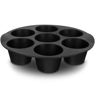 7 palcová silikonová forma na muffiny o objemu 7 šálků do fritézy s nepřilnavým povrchem, forma na mini dorty a příslušenství do fritézy o objemu 3,5 až 5,8 l