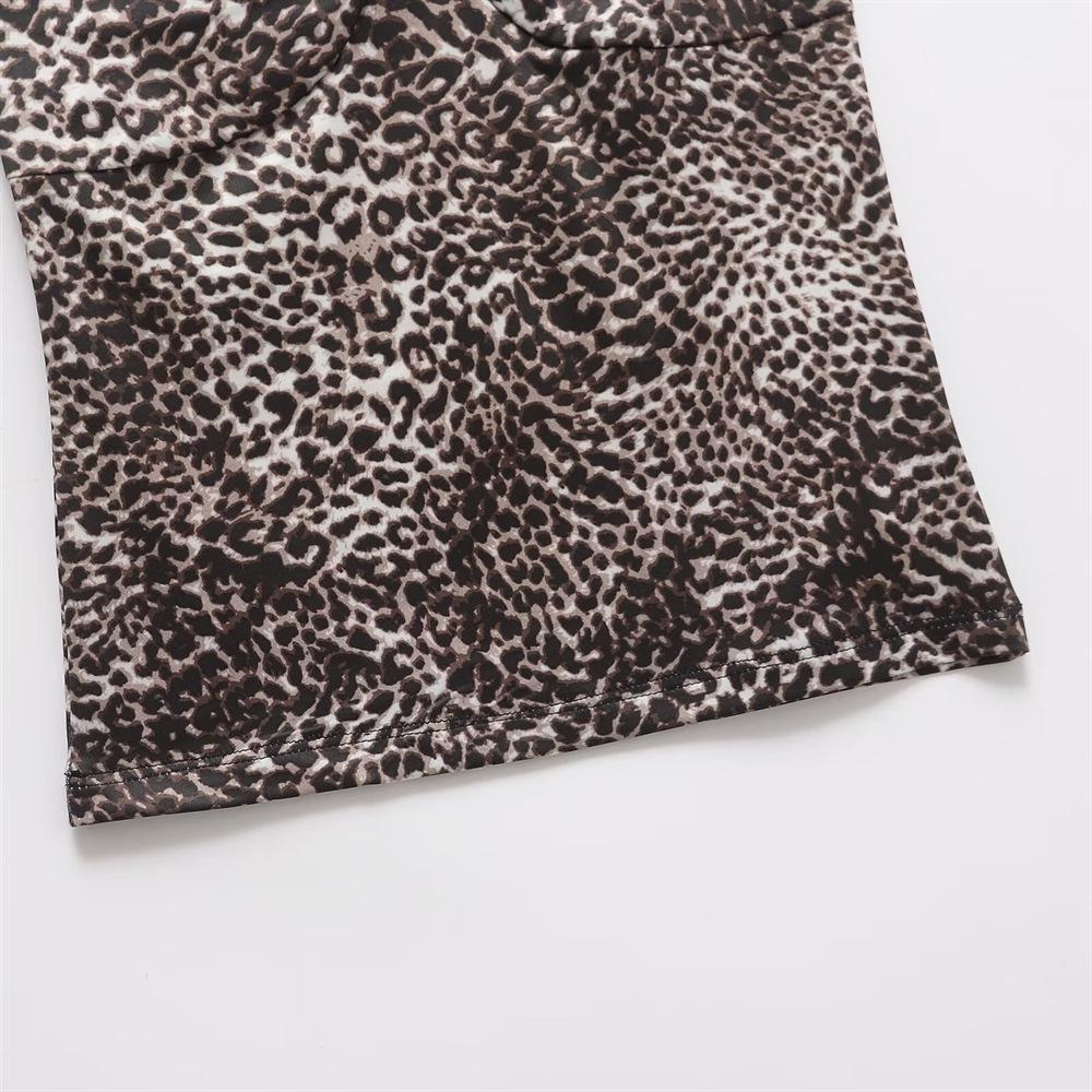 Spring/Summer 2025 Leopard Print Sexy Temperament Spicy Girl Style Crop Vest