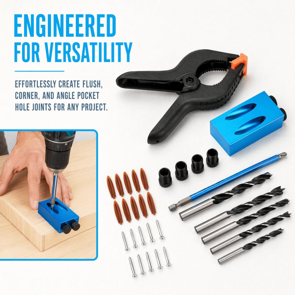 34pcs 6/7/8/9/10mm Drill Bits Pocket Hole Jig Kit Dowel Joinery Kit For Carpenters