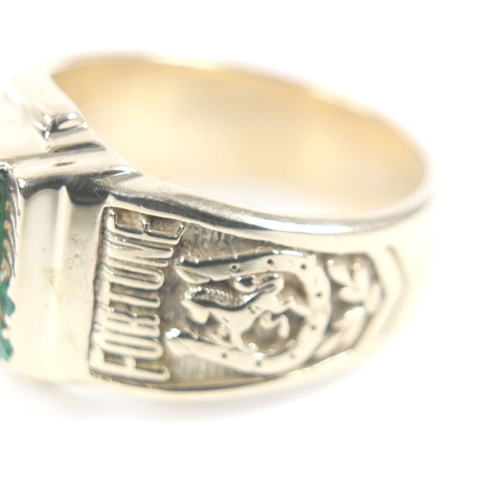 Great Sympathy of Soul Ring PHILLIP COLLEGE RING College Ring Gold Green 10K Mens Used