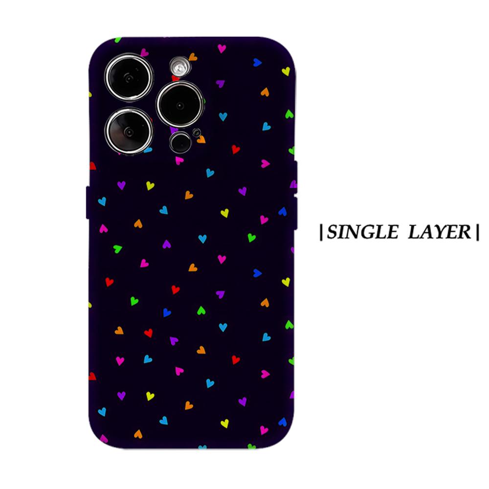 

Rainbow Tiny Hearts Phone Case for IPhone 17AIR 16E 16 15 14 13 12 11 17 Pro Max Plus Double-layer Back Cover IPHONE17PROMAX