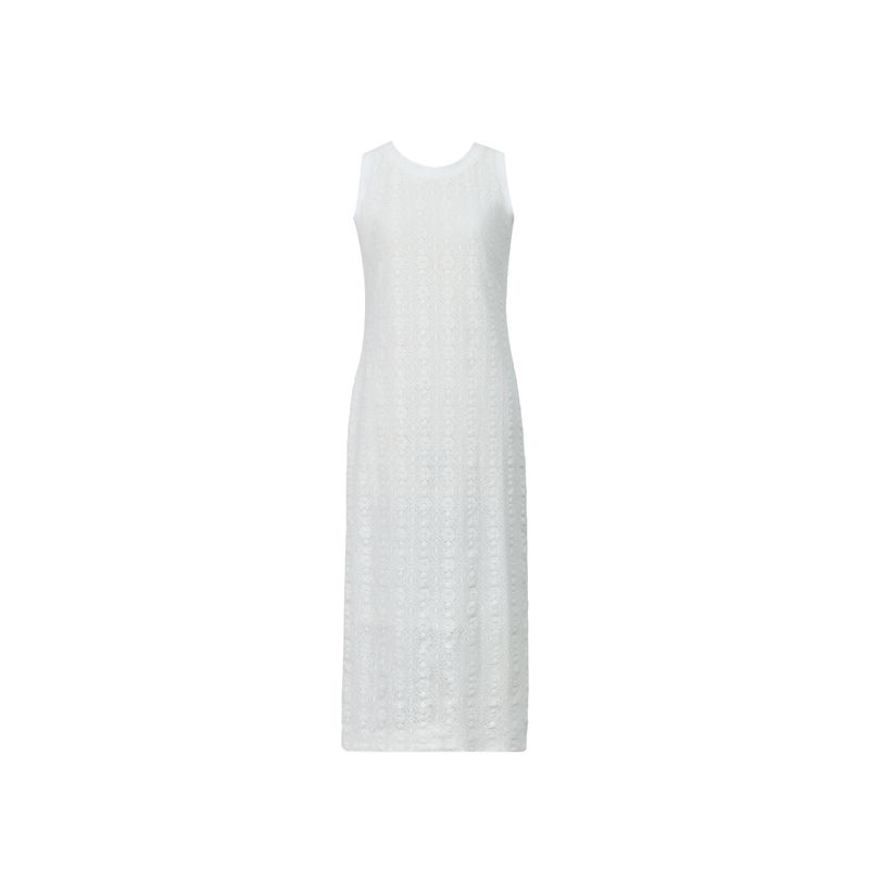 

Blacknini Cream Dress Italy E.M round Neck Sleeveless White Lace Dress Lace Dress (Label: E.MIROGLIO)(In stock) M