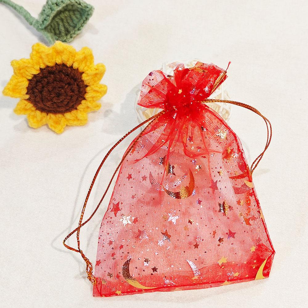 

25/50/100pcs Moon Star Organza Gift Bag Multicolor Jewelry Gifts Pouches For Wedding Party Candy Bag Jewelry Packing Wholesal 50pcs&7x9cm