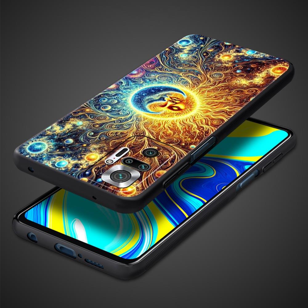 Moon Sun Phone Case For Xiaomi Redmi Note 14 13 5G 10 11 12 Pro Plus 4G 14C 13C 12C 10C Black Cover