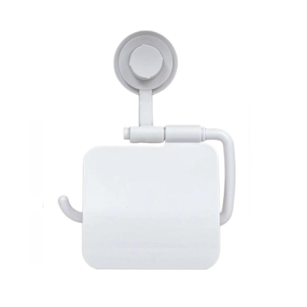 ABS Material Toilet Paper Holder Black & White Suction Cup Toilet Paper Holder Restroom