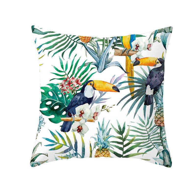 Tropical Plants Pillow Case Polyester Decorative Pillowcases Green Leaves Throw Pillow Case Kussensloop Almohada Poszewka Zt306