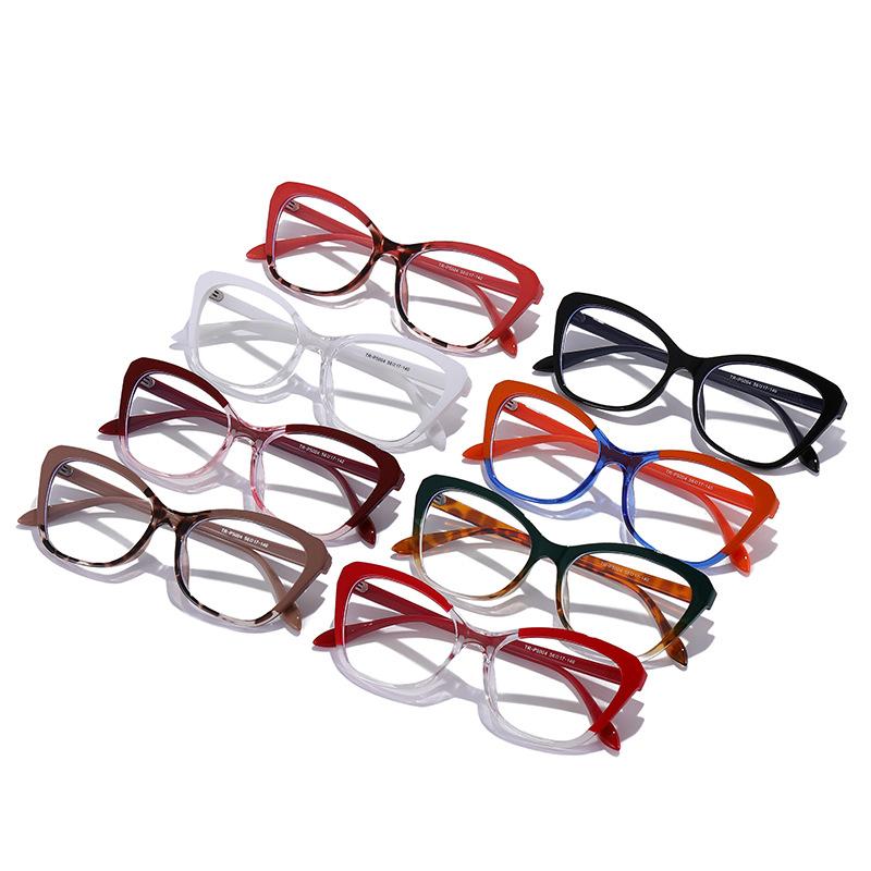 Tr90 Anti-Blue Cat Eye Flat Mirror Contrasting Colors Personalized Plain Simple Glasses Frame Glasses Frame
