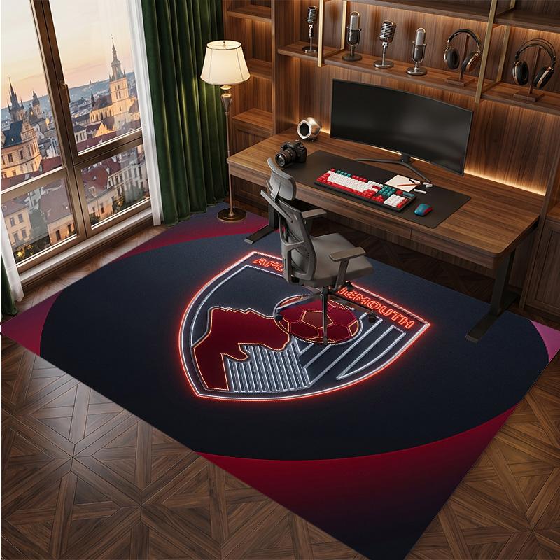 Bournemouth Football Print Crystal Velvet Rug, Comfortable Water Absorbent Non Slip Indoor Floor Carpet