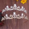 Gold Color Crystal Rhinestone Crown and Tiara Wedding Hair Jewelry Accessories for Women Bridal Tiaras Headpiece Girls Headbands