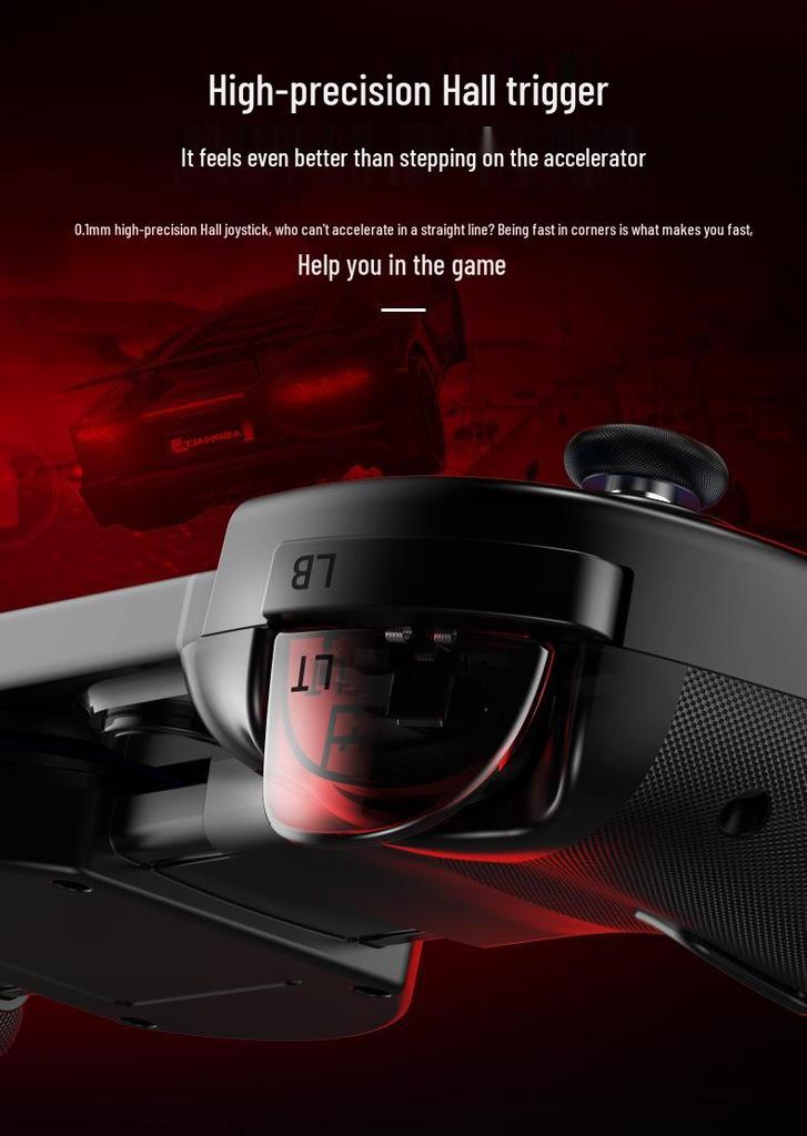 D8+ Extendable Bluetooth Dual-Mode Game Controller with Hall Effect Triggers & Macro Back Buttons for Switch, Android & iOS