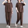 Fat Mm Plus Size Sports Suit for Women Summer Loose Fashion Short-sleeved Casual Two-piece Set