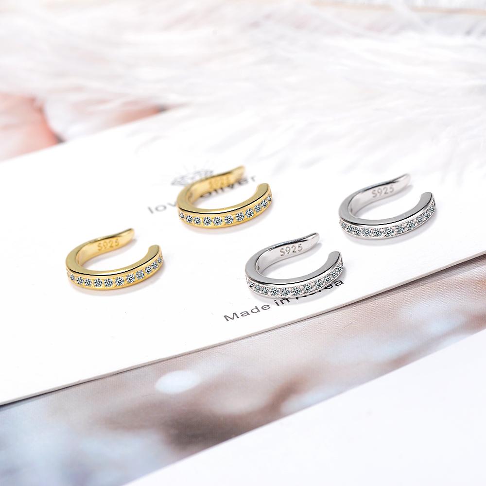 ANENJERY Geschmackvolle Micro Pave Zirkon Clip auf Ohrring Mode Ohr Manschette Schmuck Für Frauen Mädchen PartyWholesale