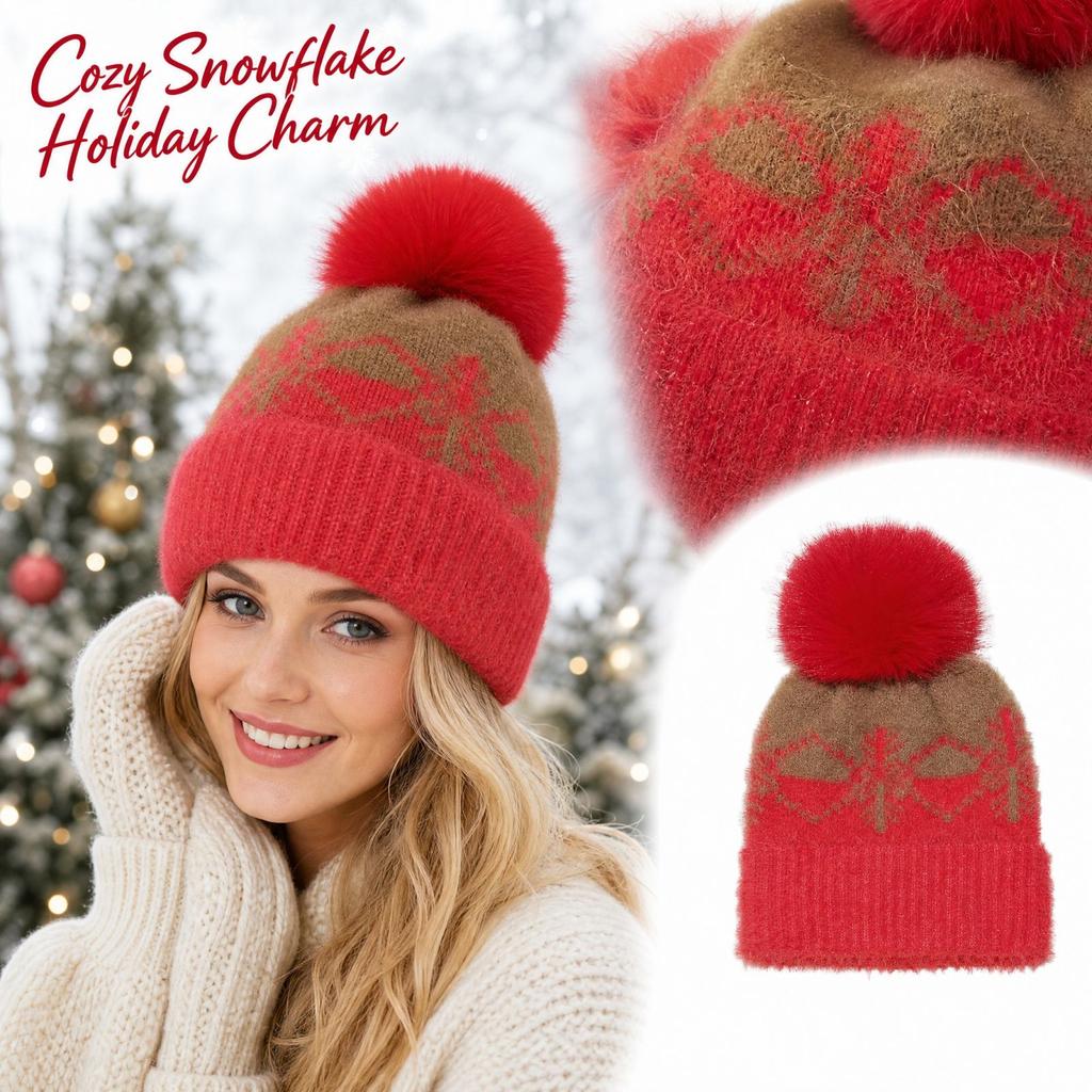 Women's Christmas Snowflake Knitted Hat