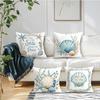 Blaue Ozean Serie Kissenbezug Bedrucktes Polyester 40/45/50cm Dekokissenbezug Dekokissen für Sofa Kissenbezug Heimdekoration
