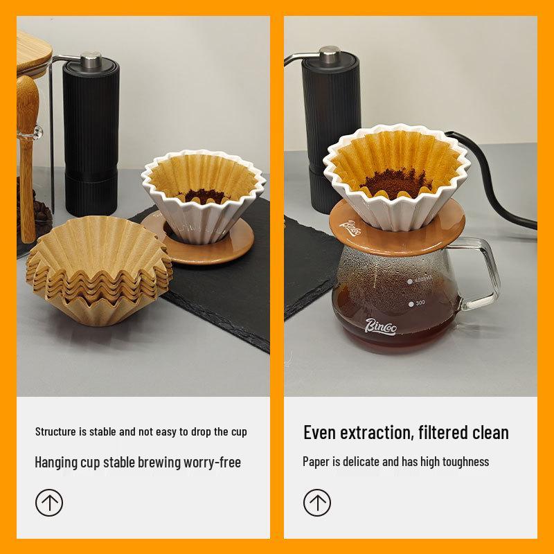 Bowl-Shaped Drip Coffee Filter for Hand-Pour American Coffee Maker