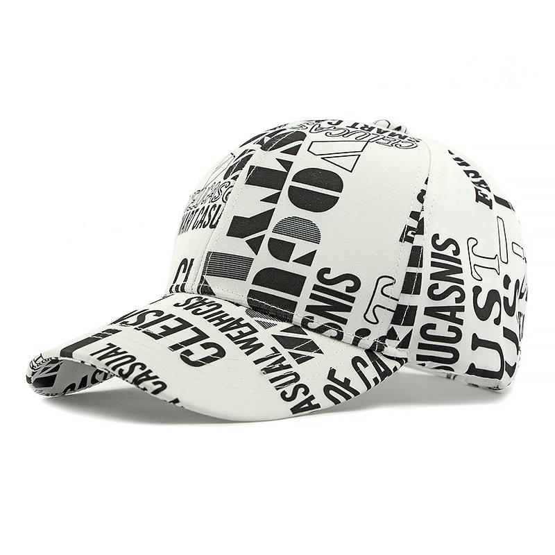 

Бейсболка с принтом букв Весна Лето Мужская уличная солнцезащитная шляпа белый