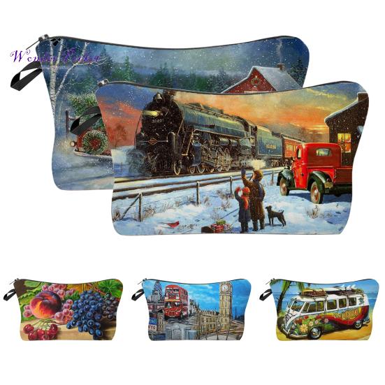 

Косметичка 3D Автомобильный шаблон Хранение Портативный Изысканный Модный Внешний Вид Дорожная Сумочка Главная