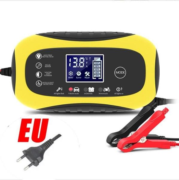 Car Battery Charger Intelligent Fast Charging Pulse Repair Type Full Auto-Stop Dual-Mode Lead Acid for Motorcycle Truck 12V 8A