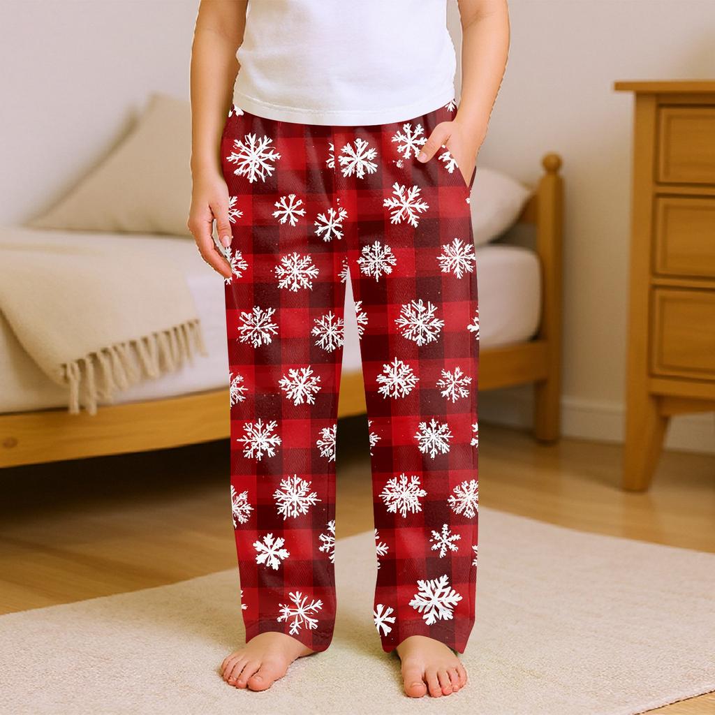 Children's Soft Comfortable Pyjama Bottoms Casual Christmas Print Home Pants