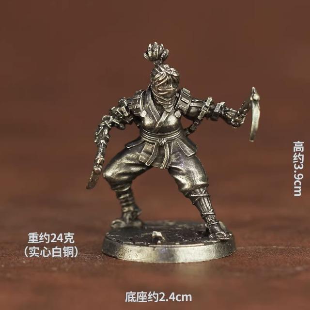 New Metal Chess Piece Samurai Ninja Ancient Soldier Model Toy Desktop Game Gift Display Piece Static Figure Collectible Model