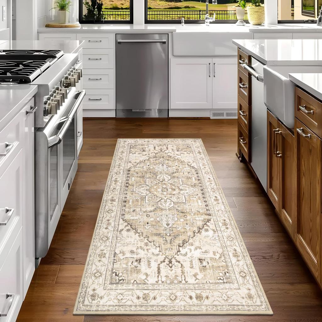 Tappeti Lunghi a Striscia Bohemien per Cucina e Corridoio, Tappeti Durevoli e Facili da Mantenere, Tappeti per Balcone, Decorazione per la Casa