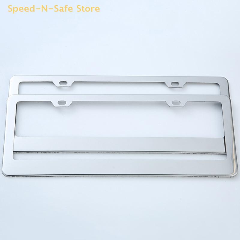 1pcs Car Number Plate License Frame Cover Aluminum Photo Frame Car Personalized Modified Stainless Steel License Plate