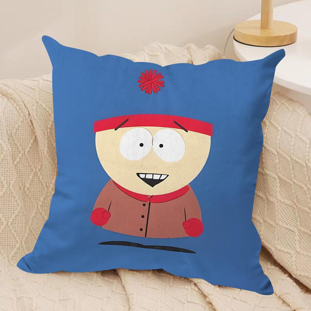 Anime SSouths PPark Cushion Cover Soft Plush Fabric DoubleSided Printed Cushion Covers for All Seasons Modern HomeDecor Gift
