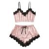 GMXIA Sexy Lace Sex Underwear, Strappy Three-point Off-the-shoulder Lace Underpants Set Pajamas