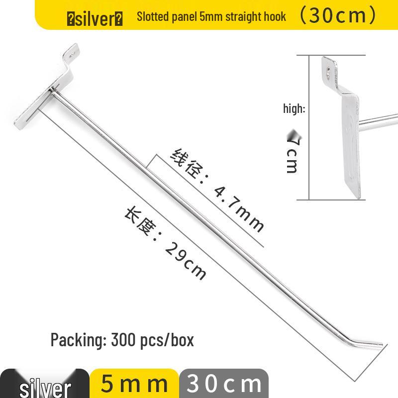 Clip-on Straight Hook for Slotted Pegboard - Aluminum Display Hook for Electronic Components and Sample Exhibits