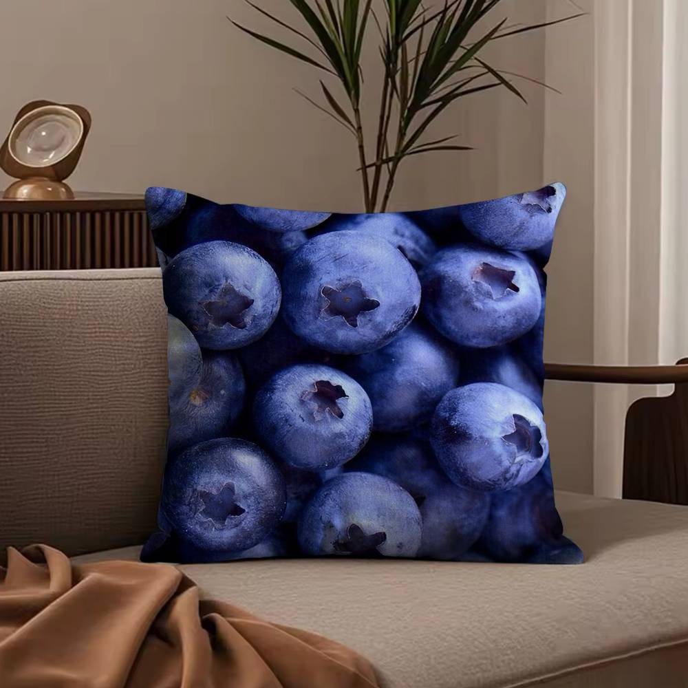 Fresh Food Anime Health Pillow Case Anti-dustmite Pillowcase Invisible zipper silky short plush Sofa cushion cover