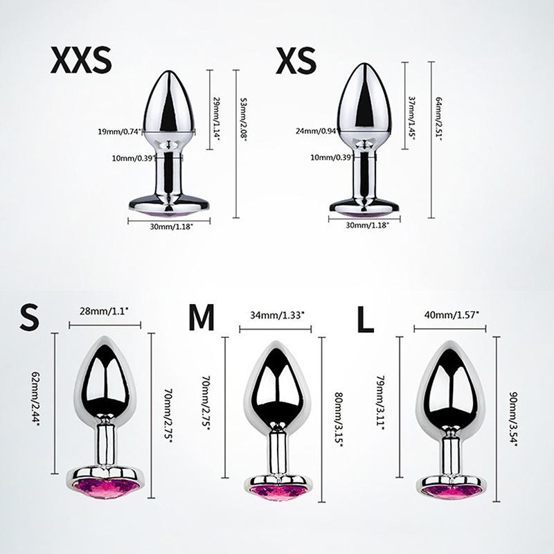 Anal Plug Metal Heart Butt Plug For Beginner Masturbation Stimulator Anal Sex Toy For Women Dildo Men Prostate Massager